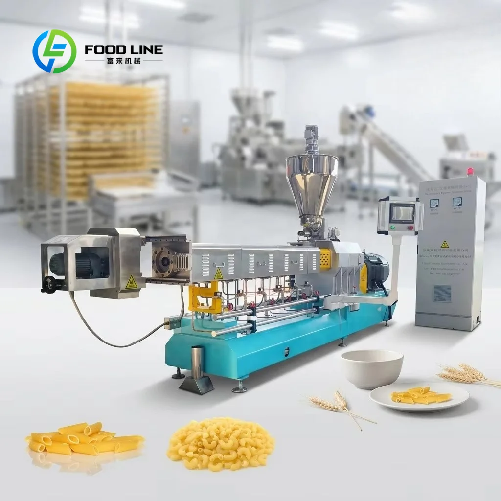 Commercial Stainless Steel Pasta Machinery, Electric Automatic Production Line for Macaroni & Spaghetti Processing