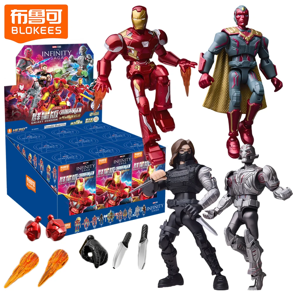 

Original New Blokees Marvel Galaxy Version 4 Series Blind Box Poseable Model Kits Trendy Toys Collection Ornaments Holiday Gifts