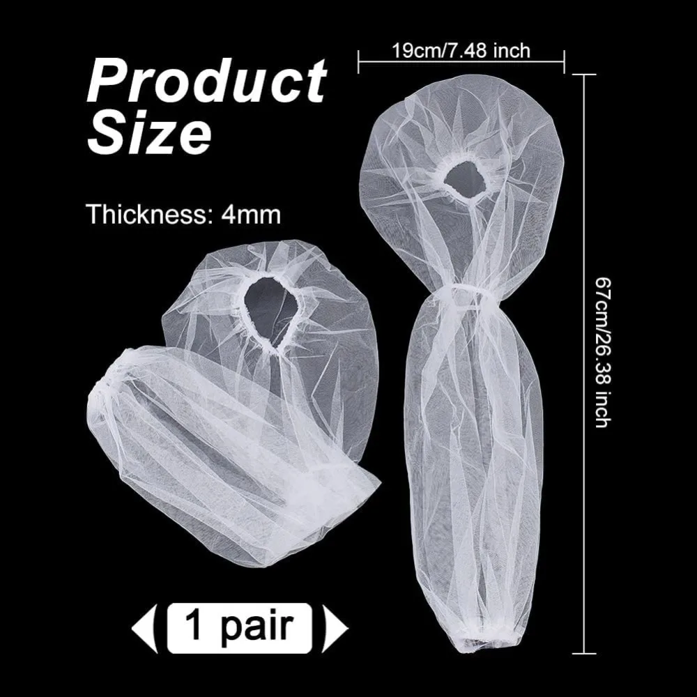 Polyester Mesh Stretch Oversleeves False Puff Sleeves WhiteSmoke 670x190x4mm