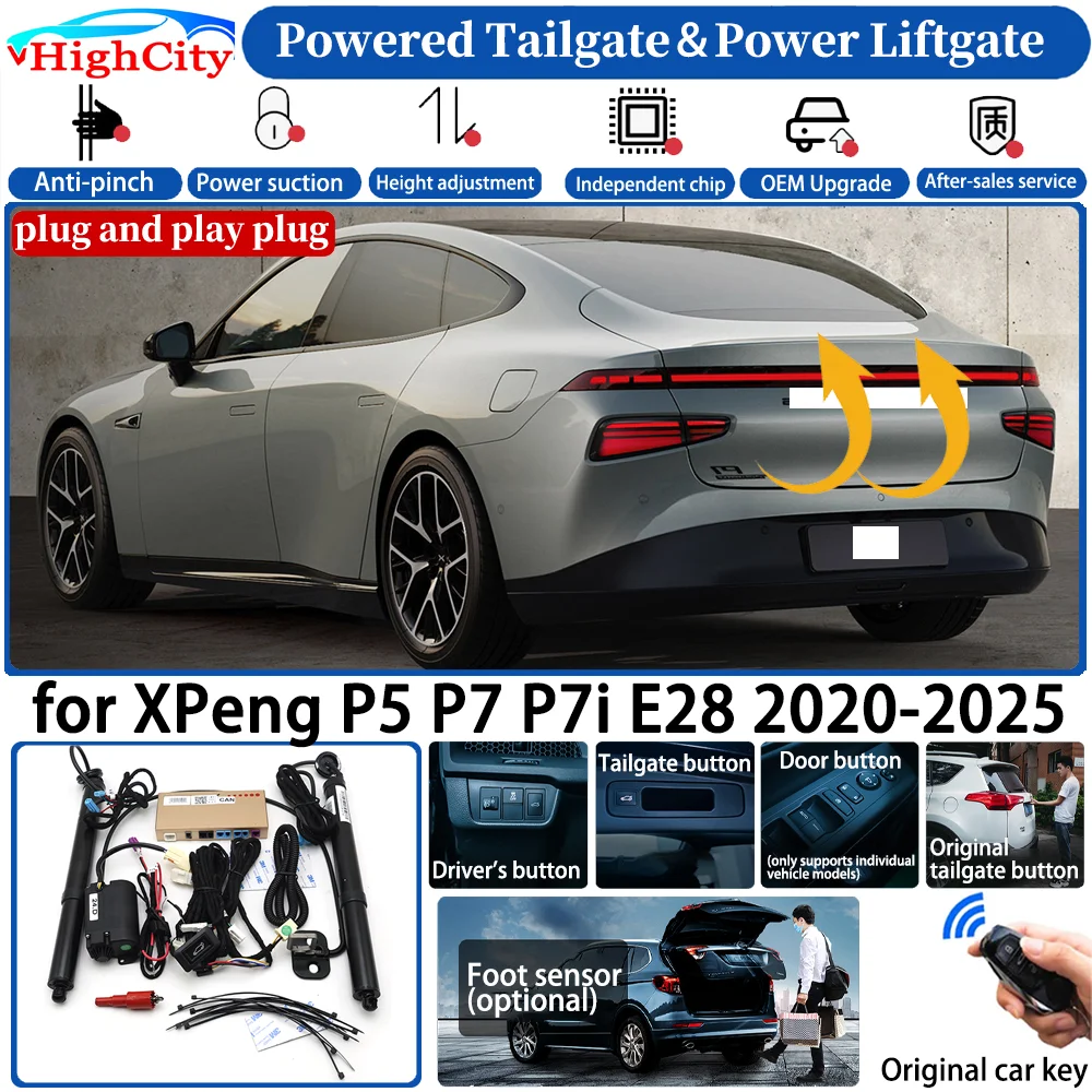 for XPeng P5 P7 P7i E28 2020-2025 Automatic Smart Powered Tailgate Power Liftgate System Intelligent Strut Trunk Lift Kit