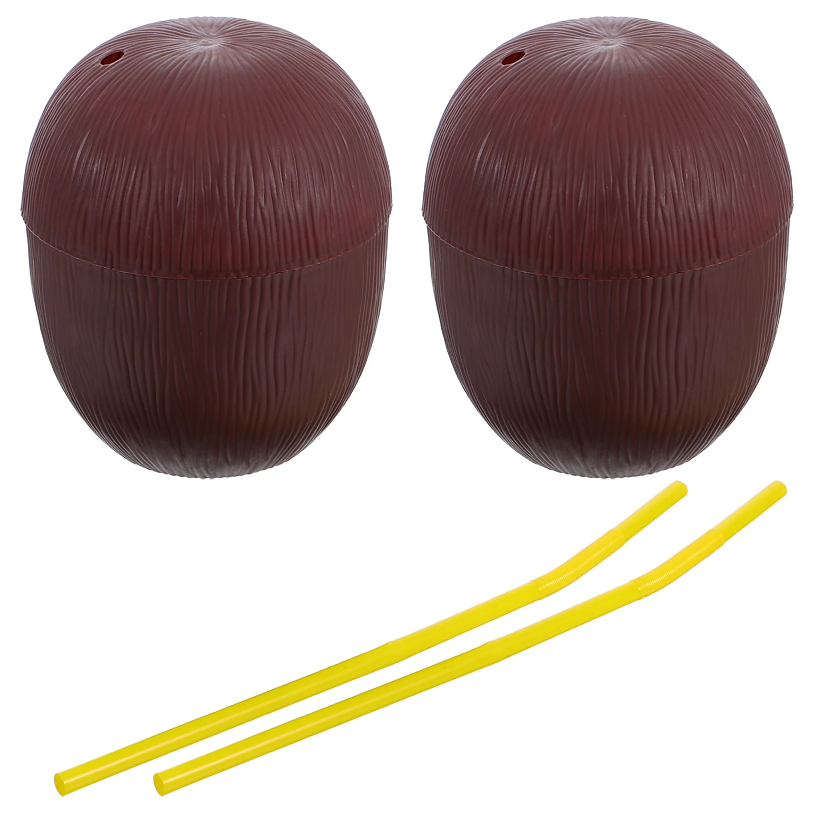 

2PCS Cups Coconut Tropical Cups Disposable PP Material Beach Themed Luau BBQ Decorations