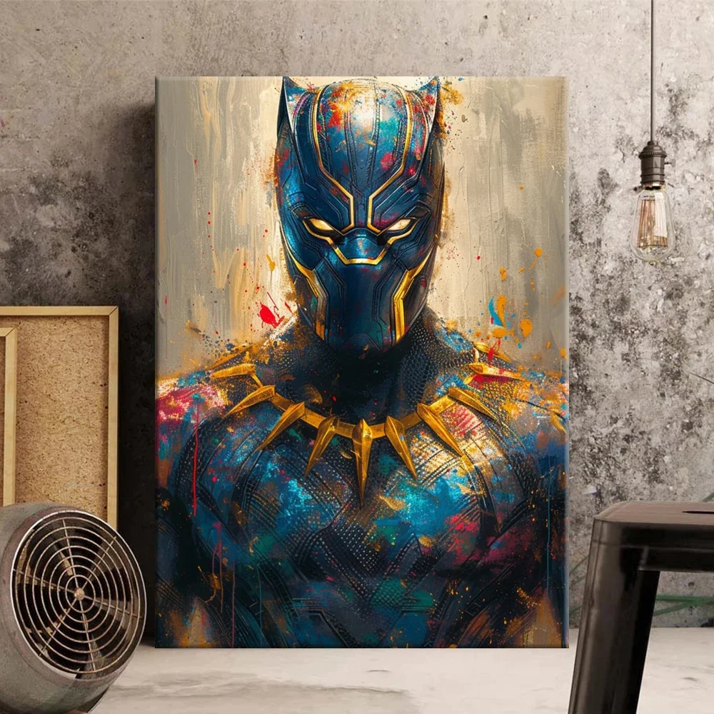 FramelessMarvel Avengers Poster Heroes Canvas Wall Art Print Spider-Man Captain America Hulk Art Mural Home Decor Birthday Chris - view 3