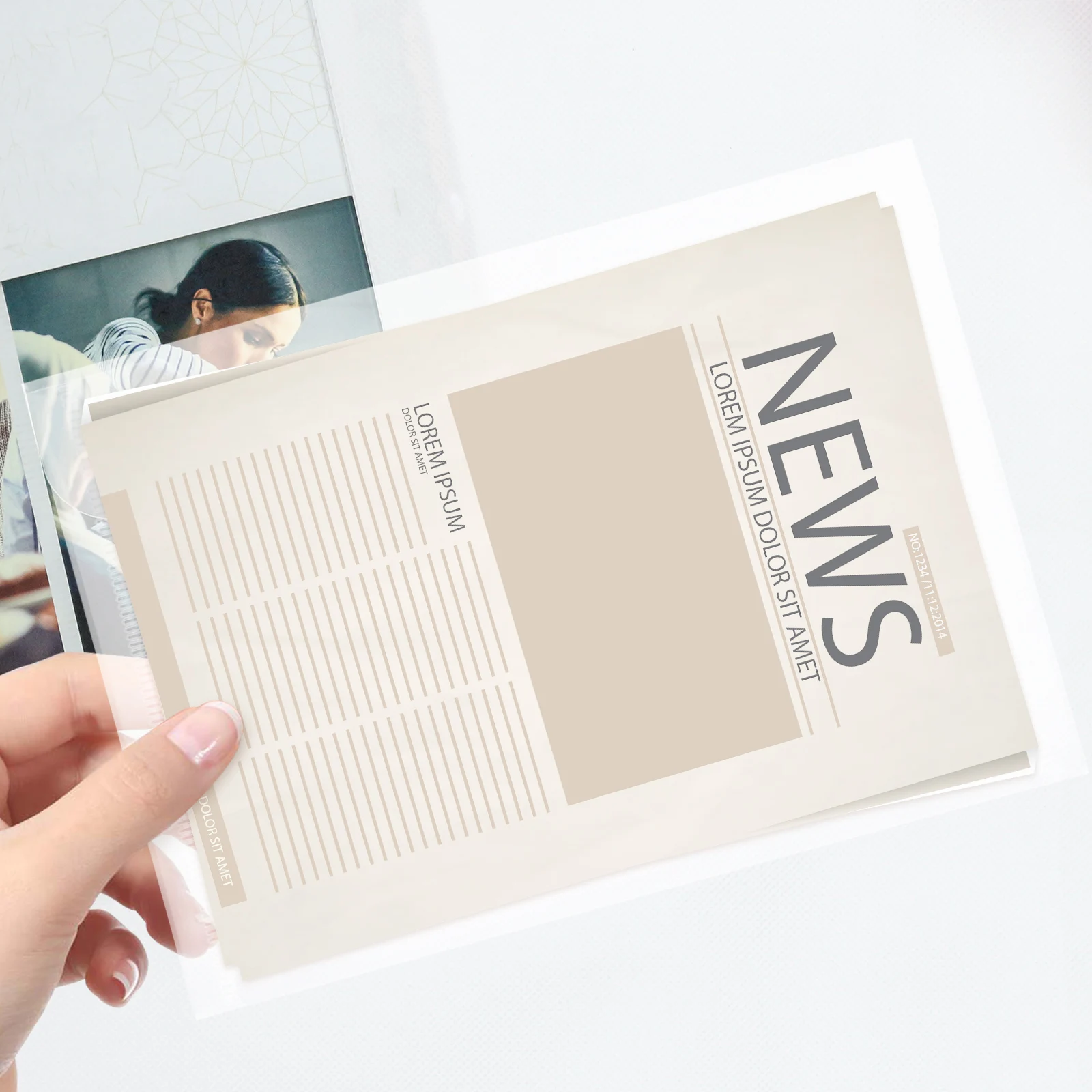 20pcs File Bags Transparent Document Folders Large Capacity Waterproof Practical Binder Folders For Office School Storage