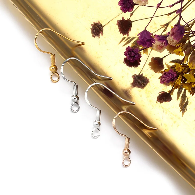 

100Pcs Earrings Set Earring Hooks Spring Beads Ear Plug Connects For DIY Jewelry Making Findings Supplies Accessories