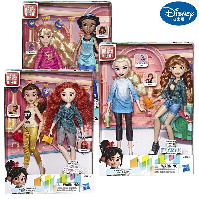 

Disney Princess Ralph Break The Internet Movie Elsa Anna Cinderella Mulan Belle Meride Model Collect Toy Cute Girl Birthday Gift