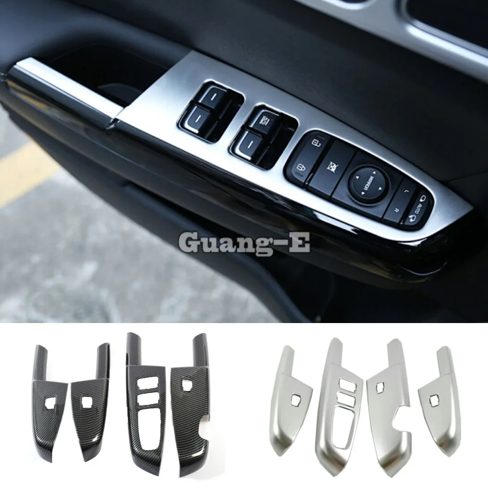 For Kia Kx5 Sportage 2016 2017 2018 Car Styling ABS Chrome Door Window Glass Panel Armrest Lift Switch Button Trim Frame 4pcs