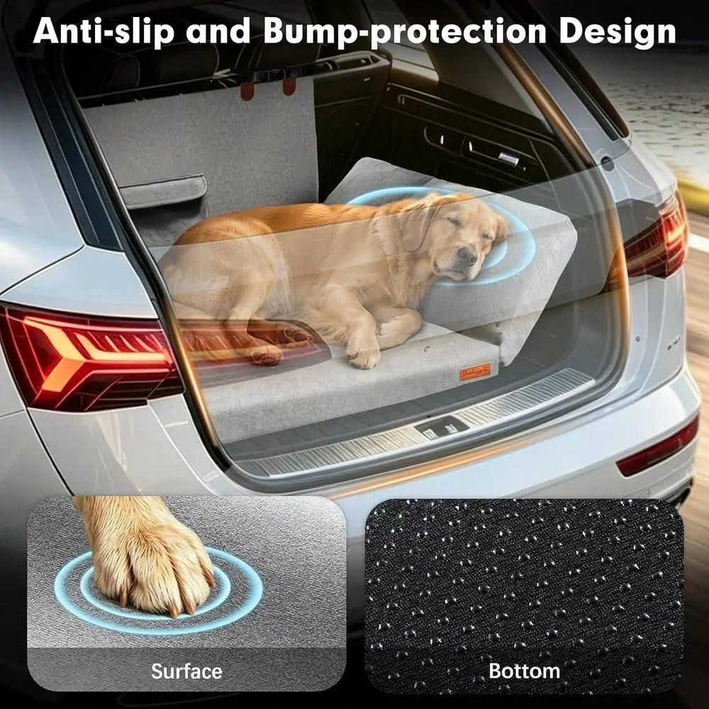 Medium Waterproof Orthopedic Dog Bed with Bolster for SUVs and Trucks, 25x30 inches