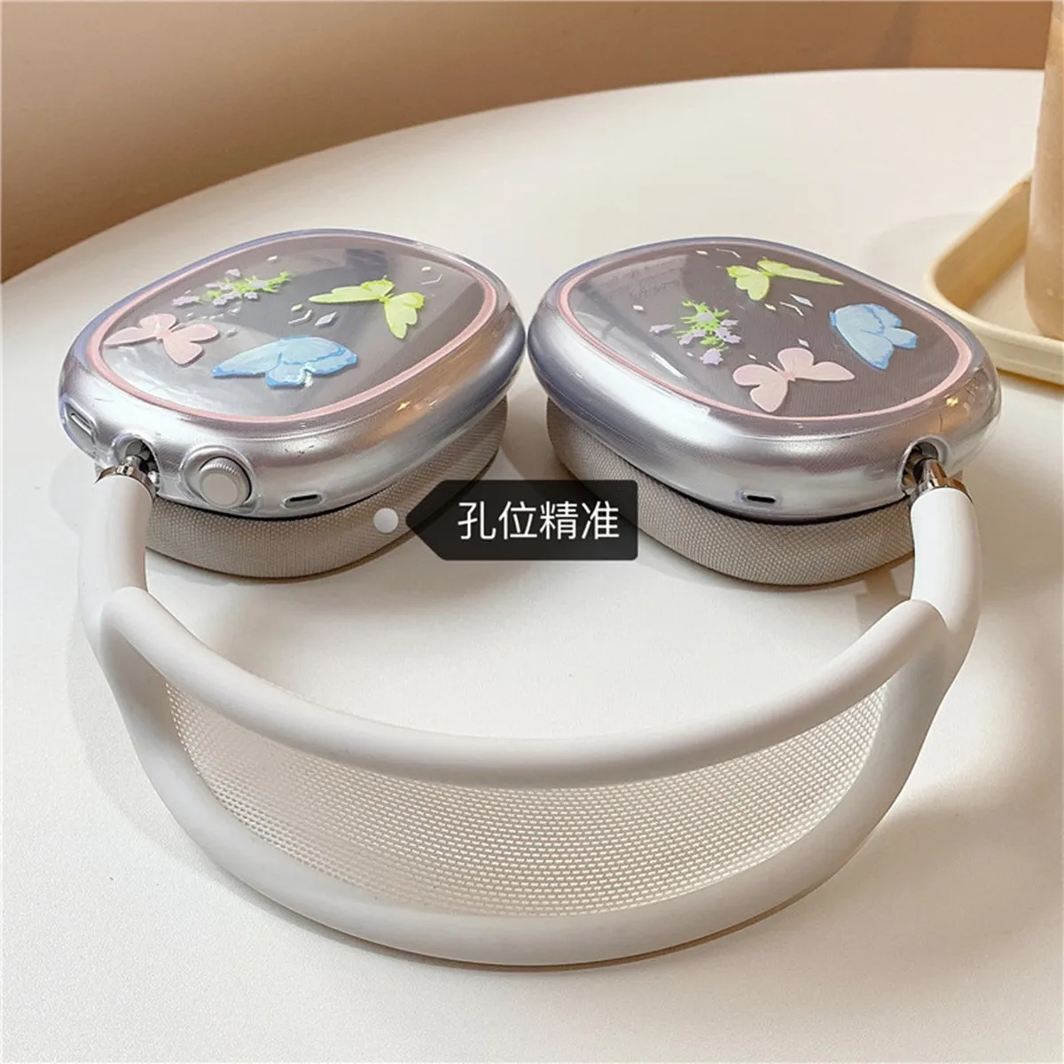 جراب فراشة جميل لطيف لسماعات AirPods Max ، جلد شفاف من البولي يورثين الحراري الناعم ، مضاد للخدش ، غطاء واقي للغاية ، سماعات رأس