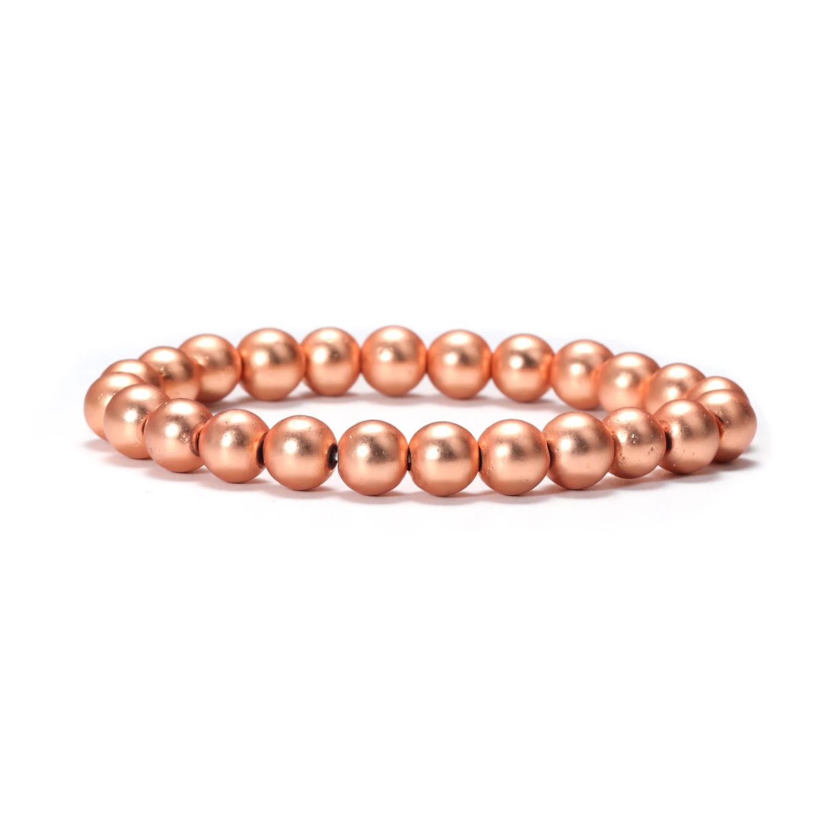 Plated Hematite Stone Bracelets Golden Beaded Stacking Elastic Stretch Handmade Fashion Unisex Jewelry Hawaii Trendy view 3