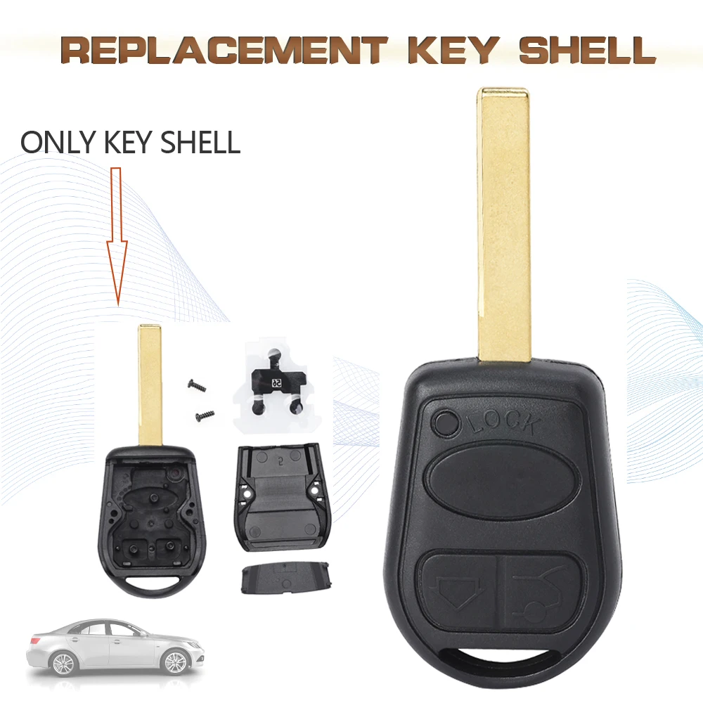 KEYECU Smart Remote Key Shell Case Fob 3 Button for 2002 2003 2004 2005 2006 Land Rover Range Rover