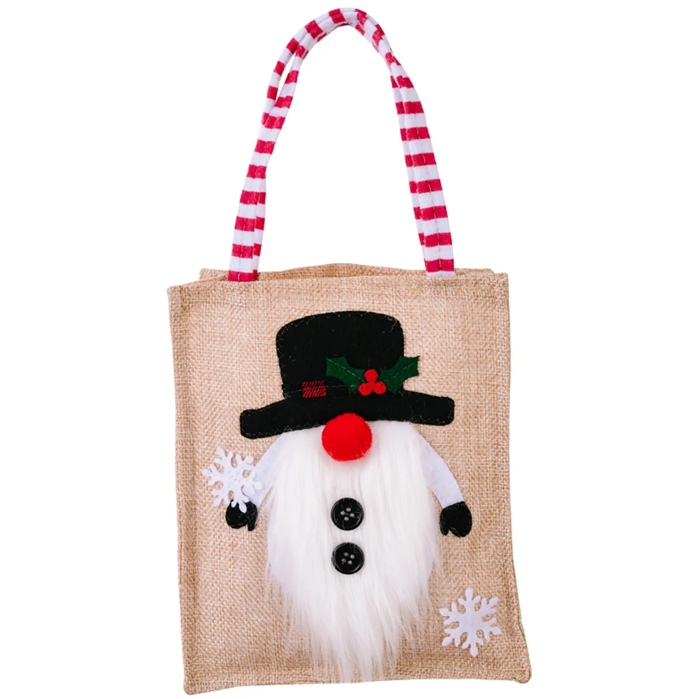 Canvas Tote Bag Printed Appliqué Gift Bags Bulk Christmas Fabric Pouches Child Kids Goodie