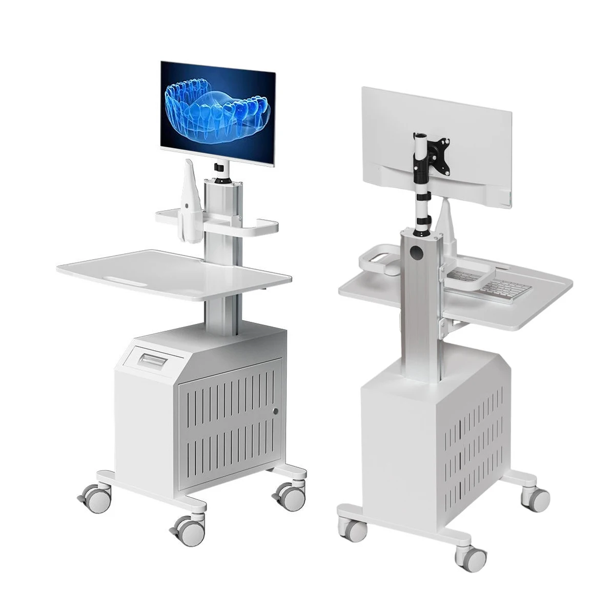 Medical Dental Scanner Cart Intraoral Scanner Trolley Cart Bracket Tray Holder Mobile Cabinet Trolley  for Clinic School Home