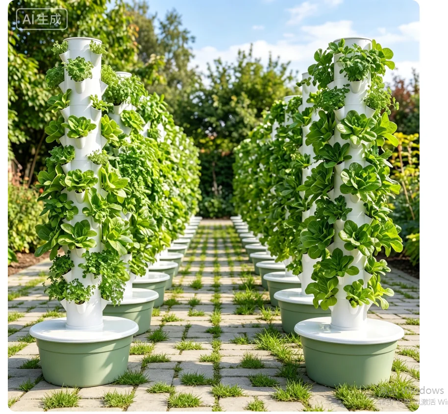Soilless clean plant planting system for garden balconies, easy-to-assemble vertical hydroponic vegetable towers