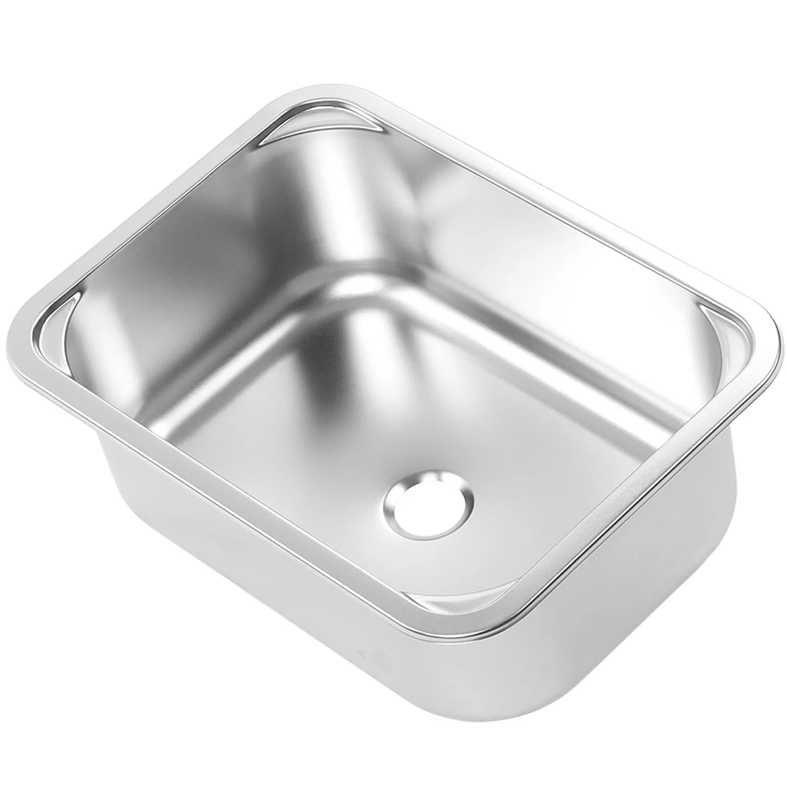 RV Square Sink 345x245x136mm 304 Stainless Steel Flush Mounted 40mm Drain for Camper Van Yacht Boat Kitchen Washing