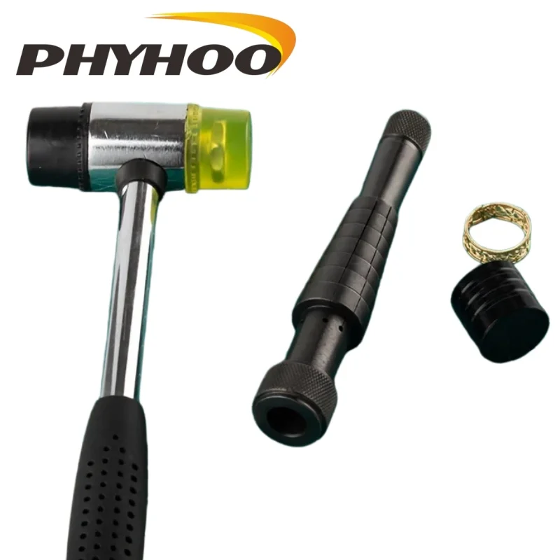 PHYHOO Hand Tapped Ring Expander Set with Adhesive Hammer  2pcCompact Professional Ring Sizing Kit DIY Jewelry Repair Tool
