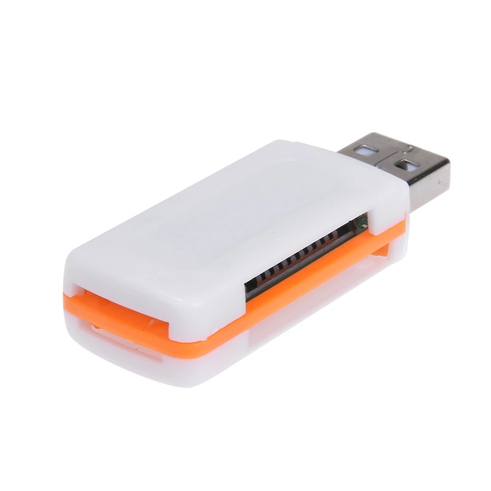 4 in 1 Mini USB 2.0 Card Reader USB Card Reader Adapter 4 Card Slots Portable Memory Card Reader USB Adapter for TF SD MS M2