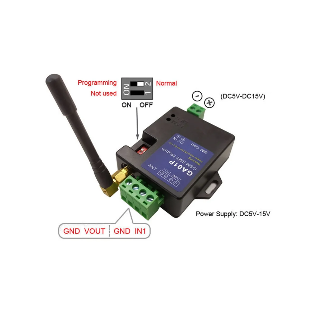 Vending Machine GSM Alarm Box, Suporte Power Failure Alert, Uma Entrada De Alarme, Uma Saída De Tensão De Alarme, GA-01P