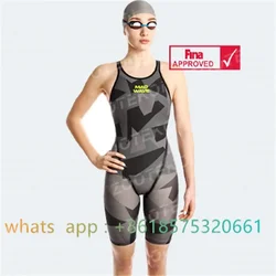 Girls One Piece Bodysuit Swimming Pro Sports Swimwear Knee-length Sport Swimsuit Beach Wear Training Bathing Suit 2022