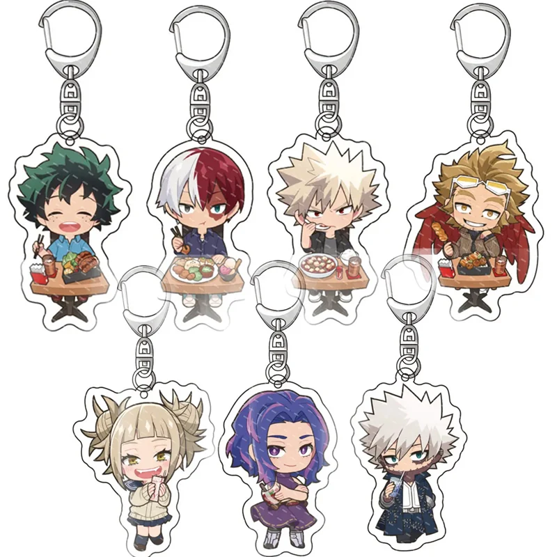 Аниме-my-hero-school-deku-bakugo-shoto-todoroki-брелок-акриловый-мужской-автомобильный-аксессуар-кулон-косплей-для-барбекю-брелок-подарок