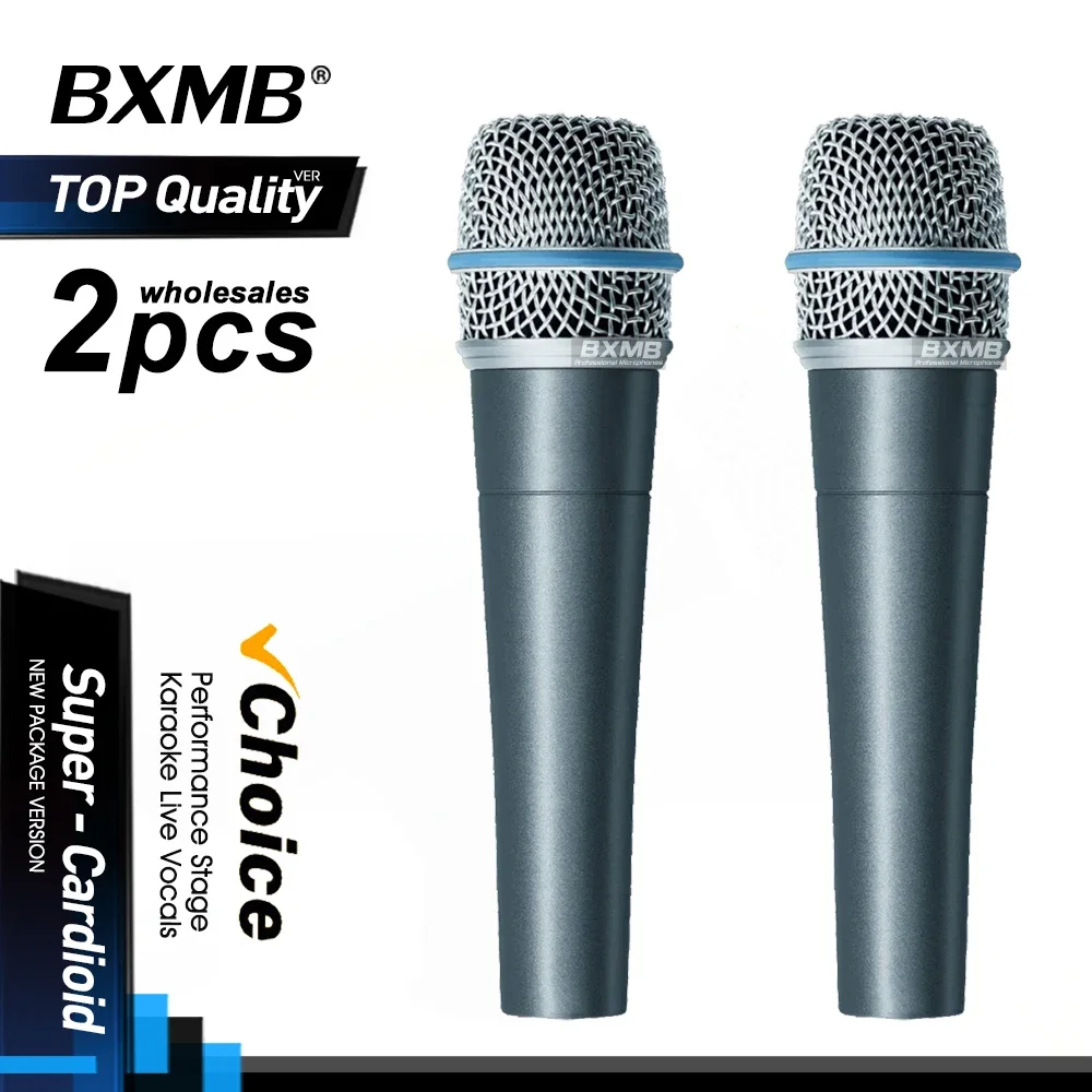 

2pcs Top Quality Professional Super-Cardioid Dynamic BETA 57A Wired Instruments Microphone For Karaoke Recording Live Vocals