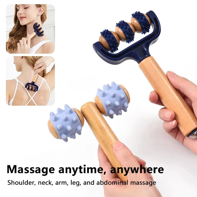 

Wooden Massage Rollers Neck Roller Massager Wooden Trigger Point Roller Massager Muscle Roller For Back Face Waist Leg Arm