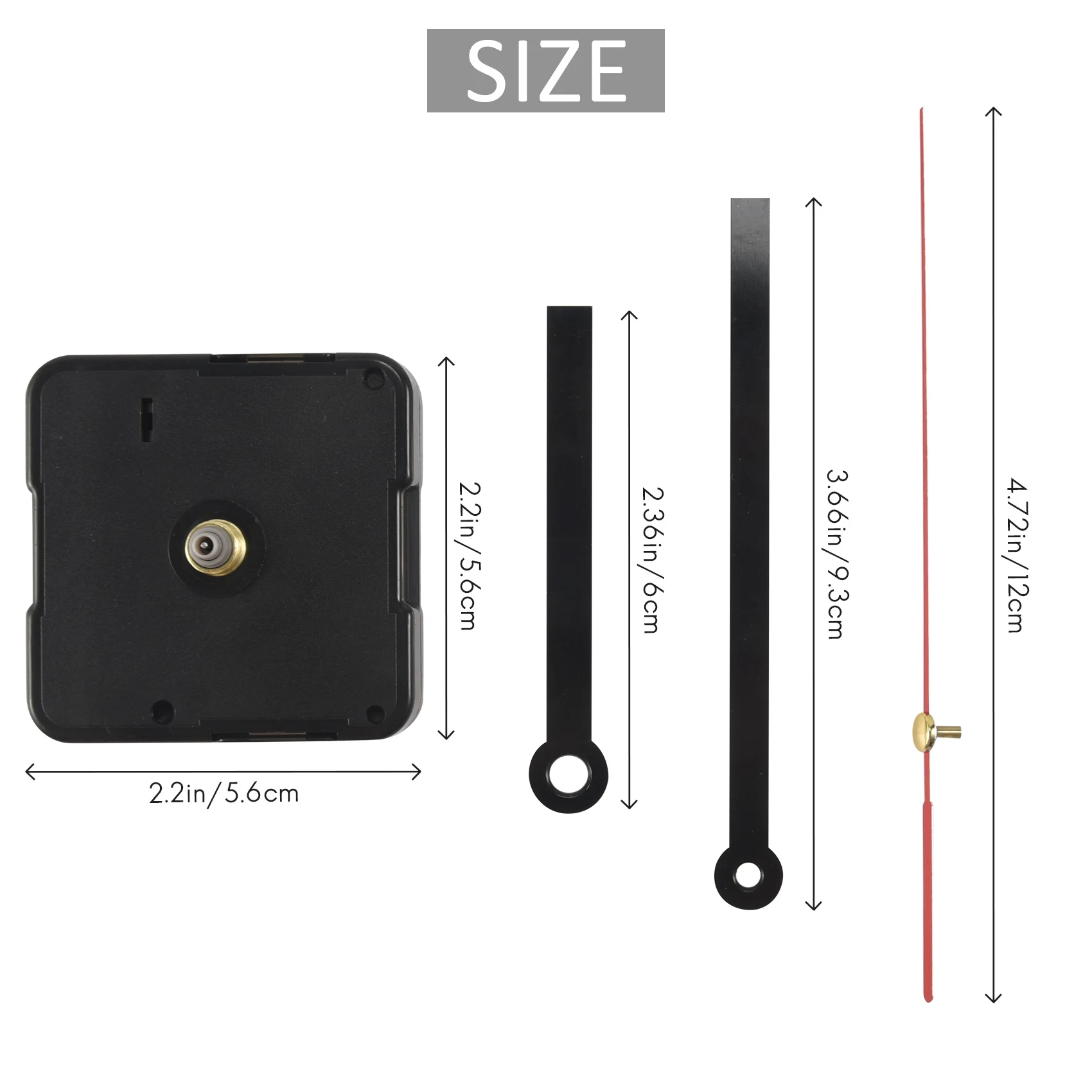 آلية حركة ساعة الكوارتز ABQR أجزاء إصلاح ذاتية الصنع باللون الأسود + الأيدي #3