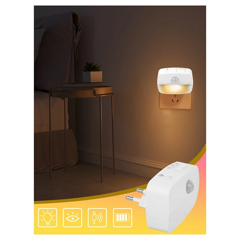 LED Night Light in Smart Motion Sensor Light Wall Lamp for Home Aisle WC Hallway Stair Bedroom Night Lamp EU Plug