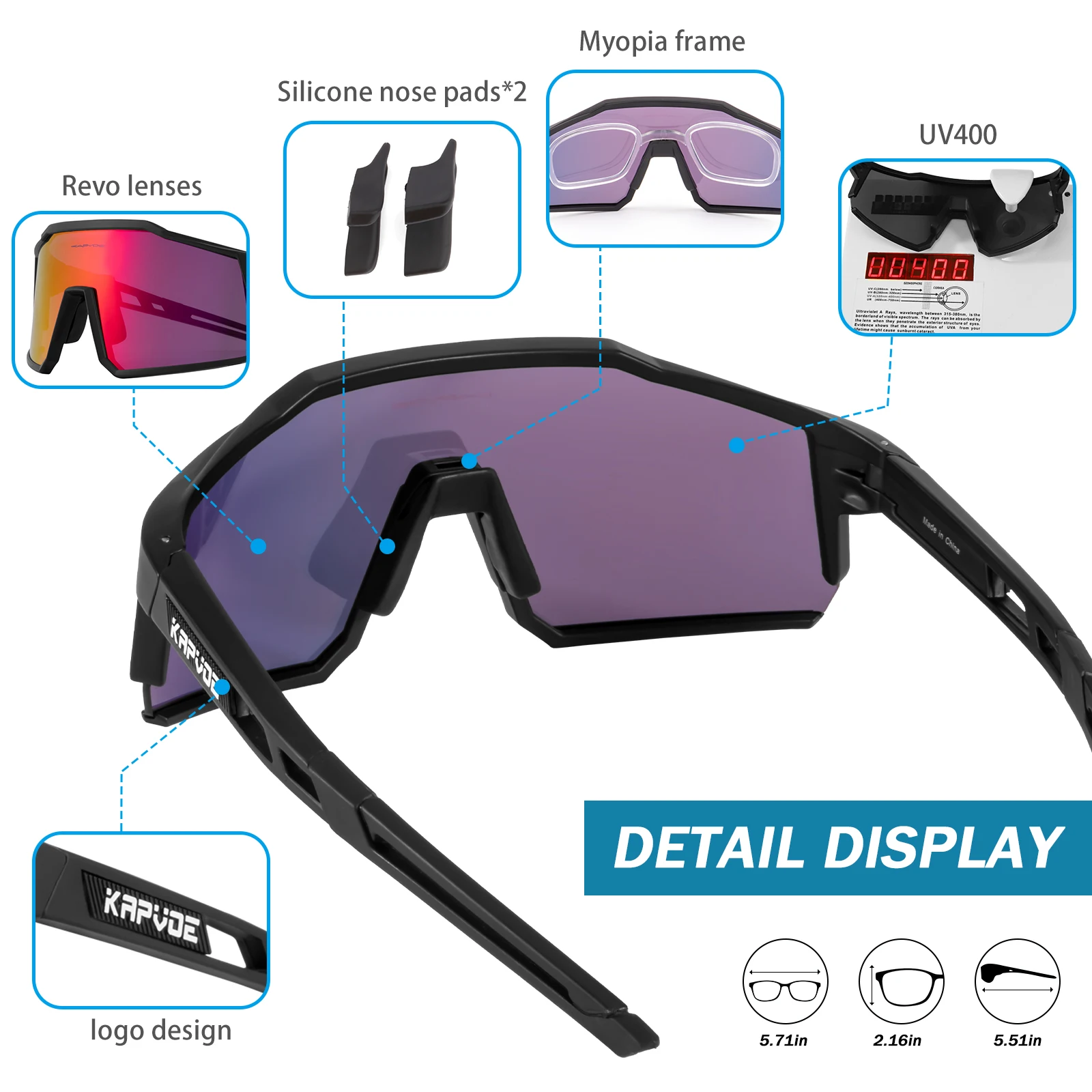 Kapvoe Sports Driving bike Cycling Glasses running climbing Sunglasses Outdoor for Men Woman Bicycle Cycling UV400 Goggles hot