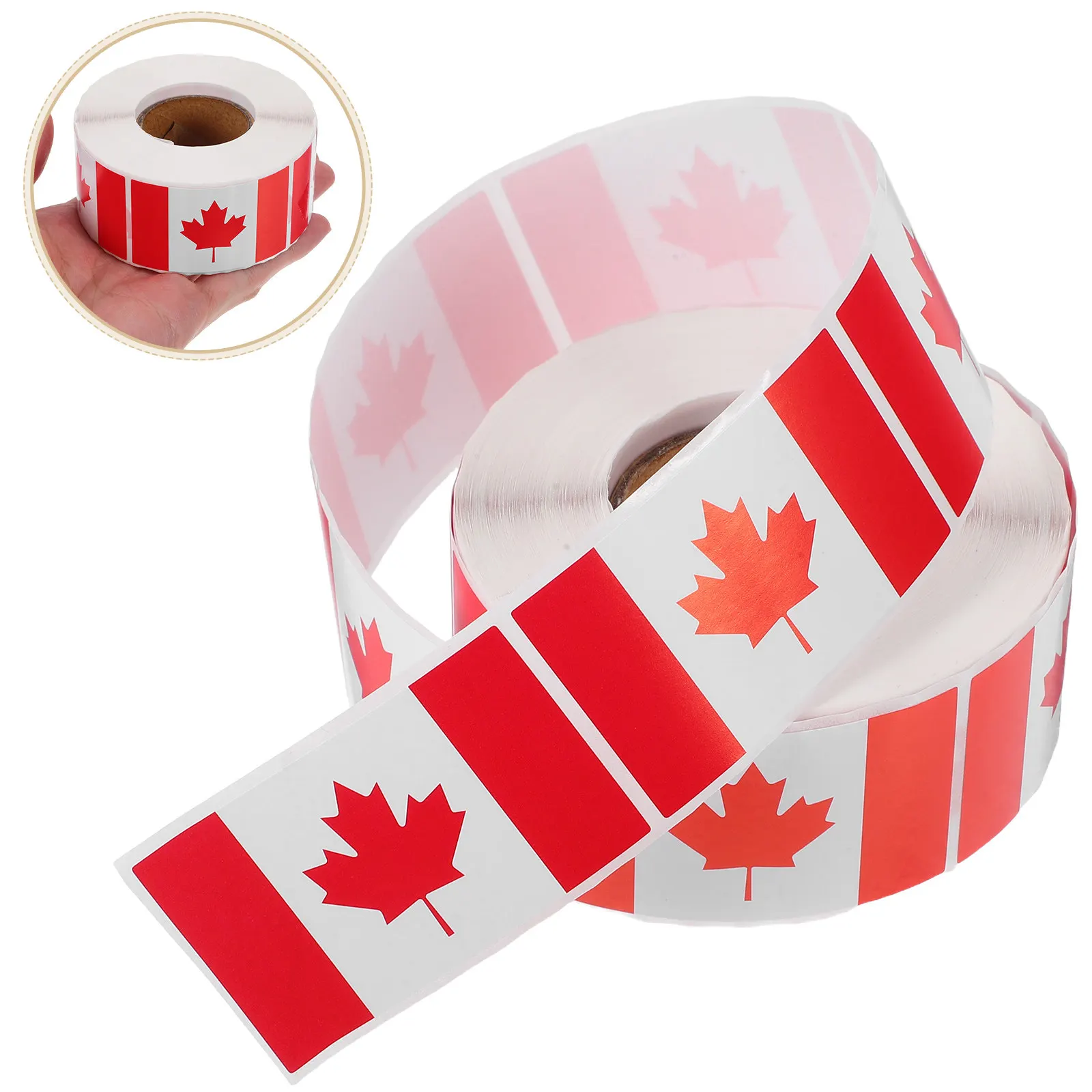 

Canada Flag Sticker Roll Vibrant Canadian Maple Leaf Decal for Water Bottles Laptops Cars Notebooks DIY Planner Scrapbooking