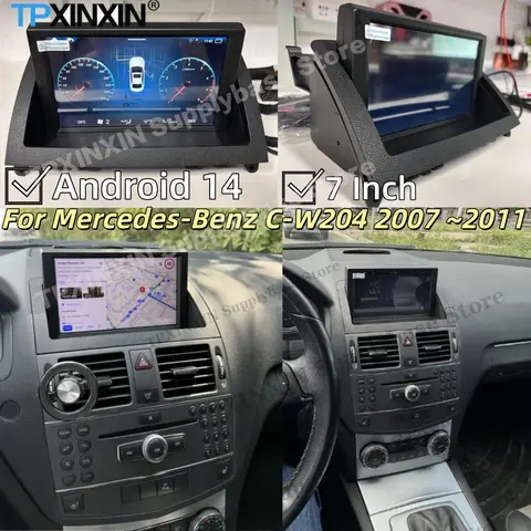 7-tums bilradio för Benz C-W204 2007~2011 Android 14 Auto pekskärm bilmultimediaspelare GPS-navigering IPS-huvudenhet 10 best sales Mercedes 204 - №1