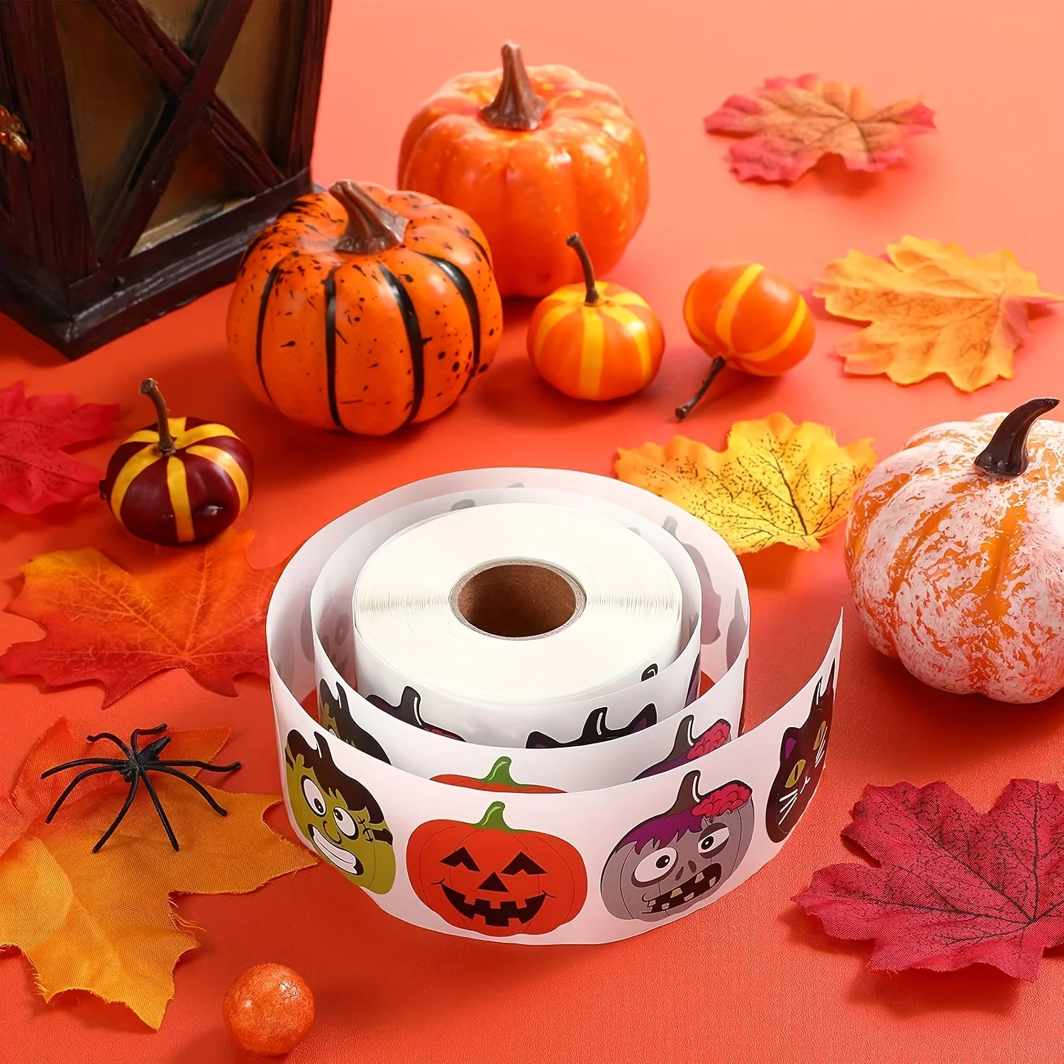 Halloween Horror Pumpkin Stickers-8 Unique Pumpkin Designs for Envelopes,Water Bottles,Phone Cases,Journals &DIY Decorations view 6