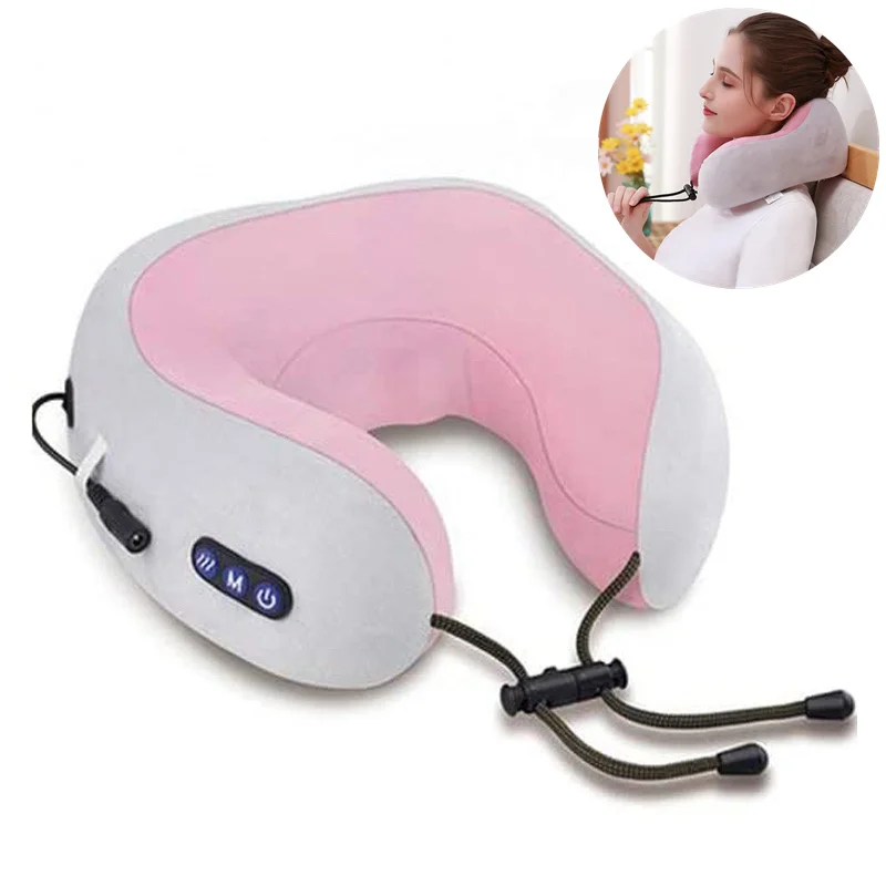 

Electric Neck Massager U Shaped Pillow Portable Shoulder Cervical Heating Kneading Massager Travel Home Car Relax Massage Pillow