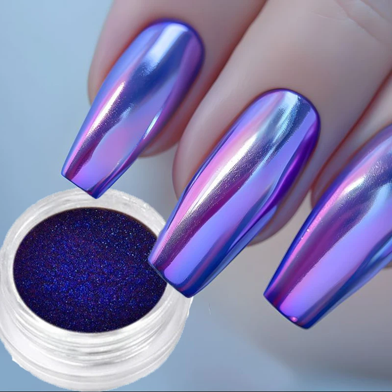 5 cores natal & halloween camaleões espelho prego em pó super-fino gradiente cromo pó diy polarizando camaleão prego poeira