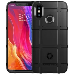 Shield Shockproof Case Xiaomi Mi8 Lite Anti-Slip Grid Silicone Cover For 8se Mi 8 Mi 8lite Armor Rubber Back Cases