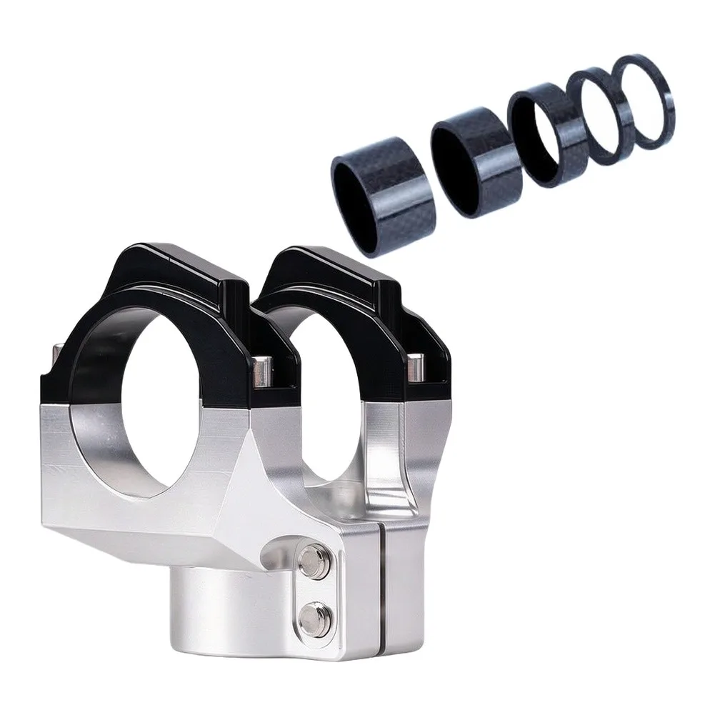 Mountain Bicycle Stem Designed for Aggressive Descents CNC Aluminum 31.8mm Clamp Size with Carbon Washer and Dual Bolt Locking