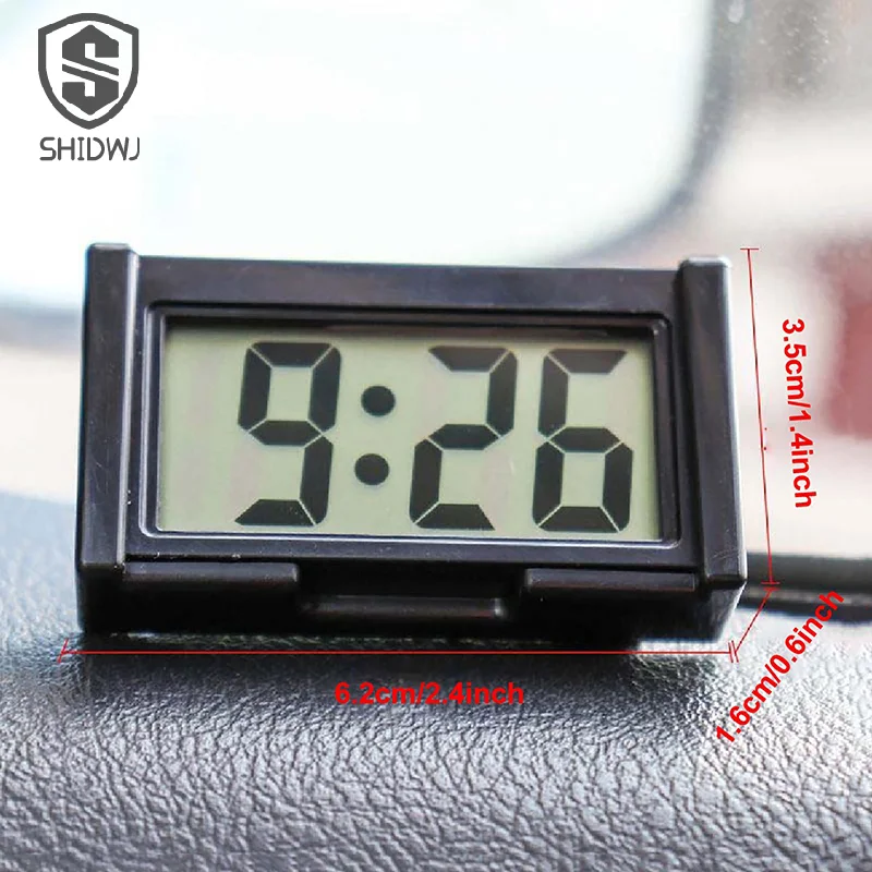 

1Pcs Mini Car Dashboard Digital Clock Vehicle Self-Adhesive Clocks w/ LCD Time Day Display Automotive Accessories