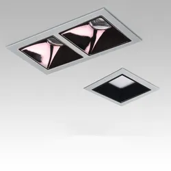 Built-in LED spotlight square single head double head square downlight household 7W9W12W15W deep anti-glare no main light