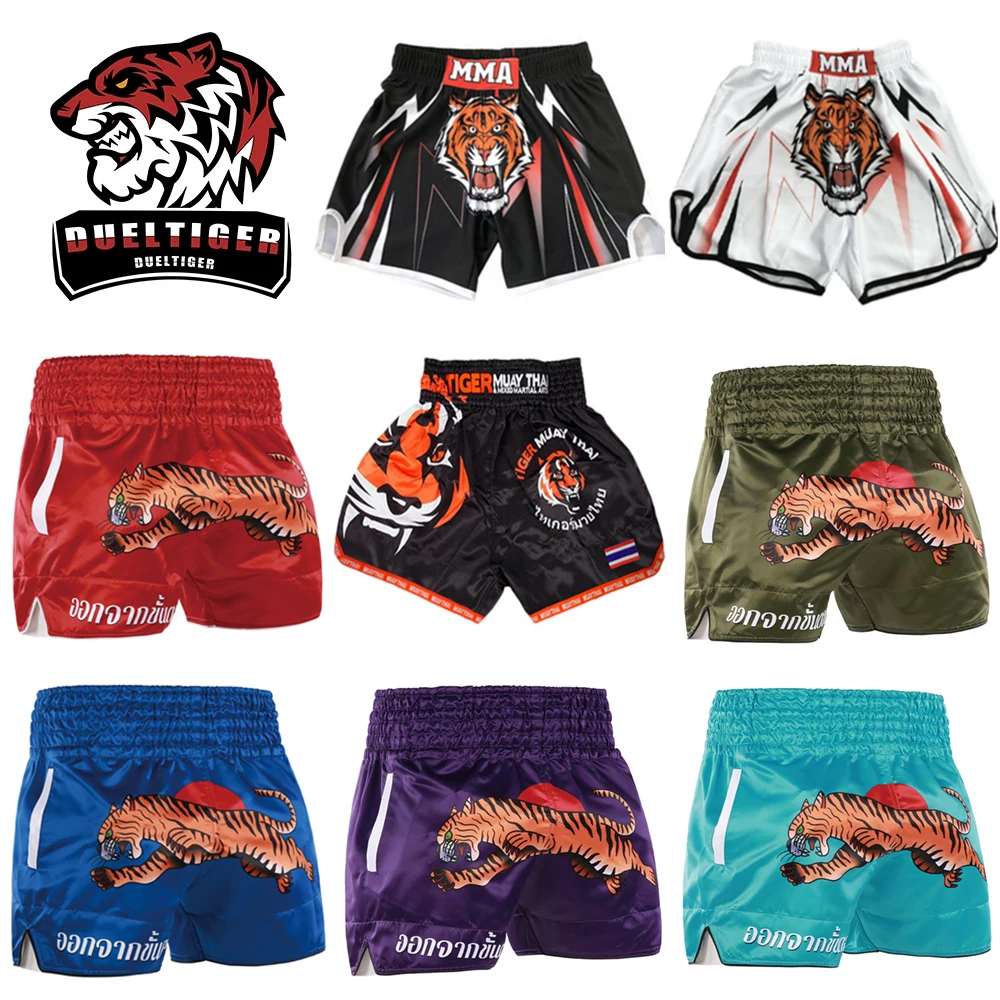 

Boxing Printing Fight Shorts Breathable Men Womens MMA Kick Boxing Shorts Embroidery Muay Thai Shorts Sanda Grappling Clothes