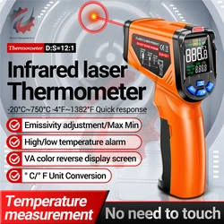 ANENG TH06 Pistolet na podczerwień VA Odwrotny ekran termometr 0,1 ~ 1,00 Regulowany przemysłowy detektor temperatury tester