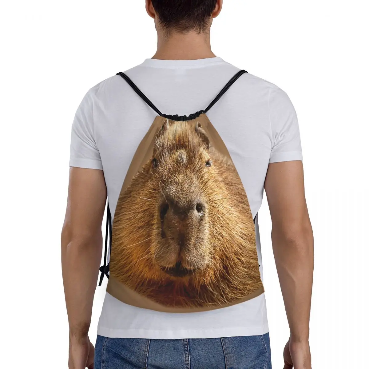 Saco de cordão capivara personalizado, saco de cordão para treinamento, ioga, ginásio, mulheres, homens, esportes