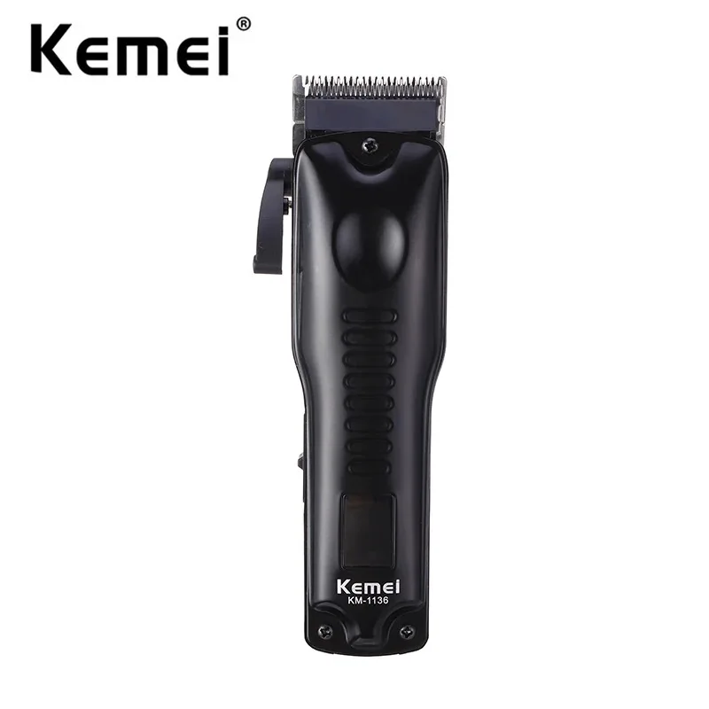 

Машинка для стрижки волос Kemei: аккумуляторный триммер для мужчин, беспроводная электрическая машинка для стрижки с ЖК-дисплеем, 8 Вт, лезвие для фейда