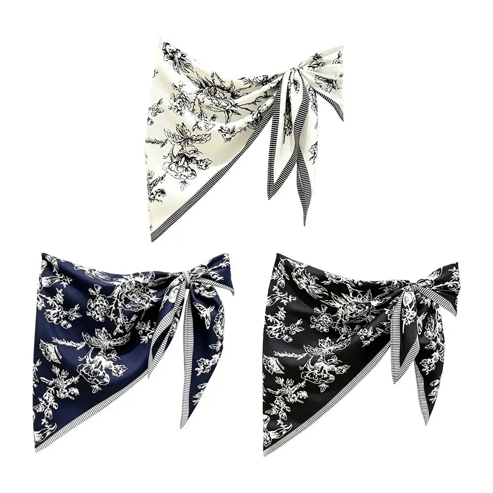 Fashion Multi-functional Triangular Scarf Matching Pants Silk Satin Women's Necktie Waist Belt