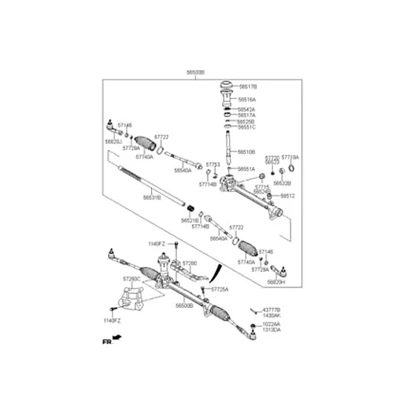 Car Powered Steering Bush Rack 56521-F2000 For Hyundai Elantra 2015-2022 Steering Bushing Mout Rack Arm