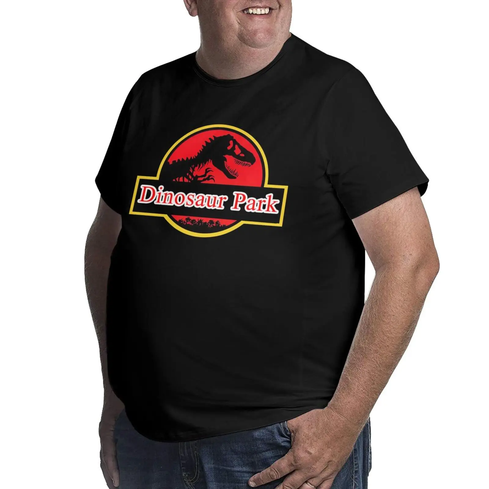 Dinosaur Park Graphic T Shirts Plus Size T-shirt for Big and Tall Men Cotton Short Sleeve Top Tee Clothing 1X-6XL 2025 New