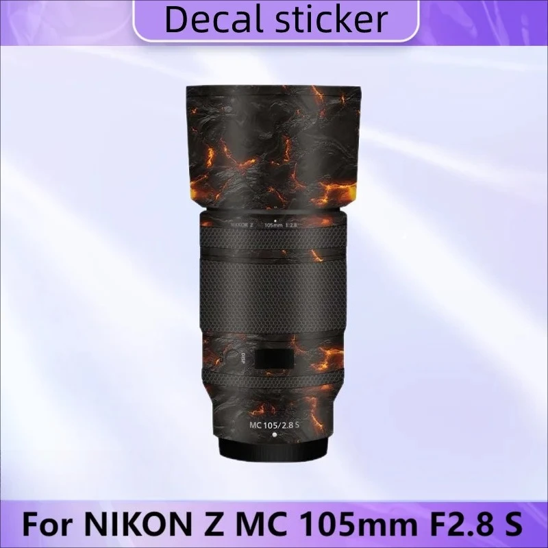ニコン-z-mc-105-ミリメートル-f28-s-レンズステッカー保護スキンデカールビニールラップフィルムアンチスクラッチプロテクターコート-105-28