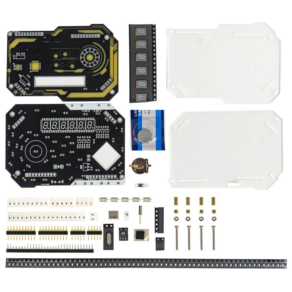 DIY Electronic Clock Kit RGB Digital Tube Time Display Cyberpunk Clock Welding Project Learning DIY Electronic Type-C Interface