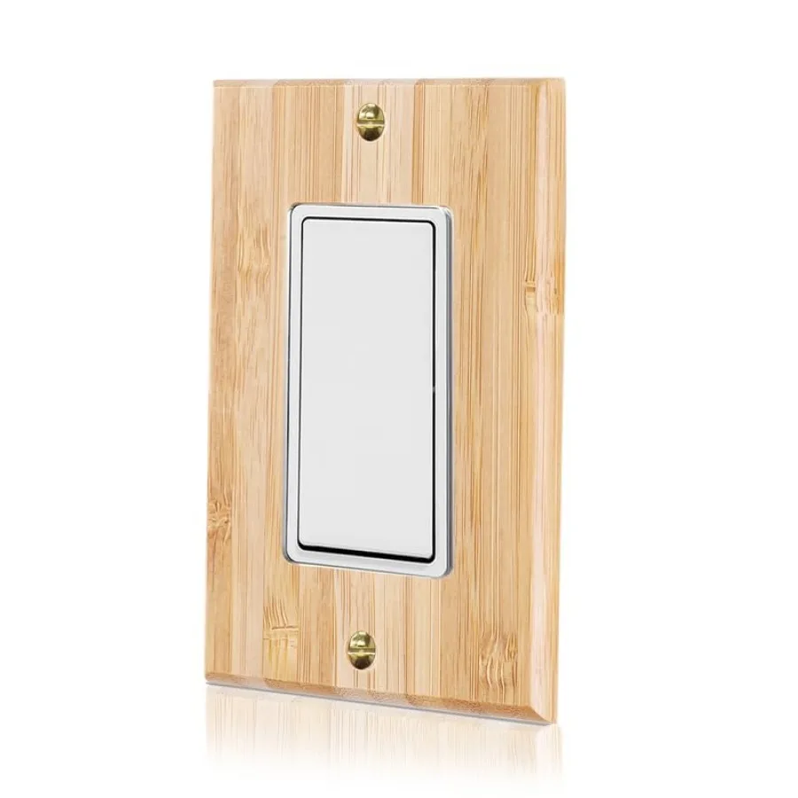 

Solid Wood Light Switch Plate and Outlet Cover - Bamboo Wall Plate Decorative Single Rocker - Standard Size