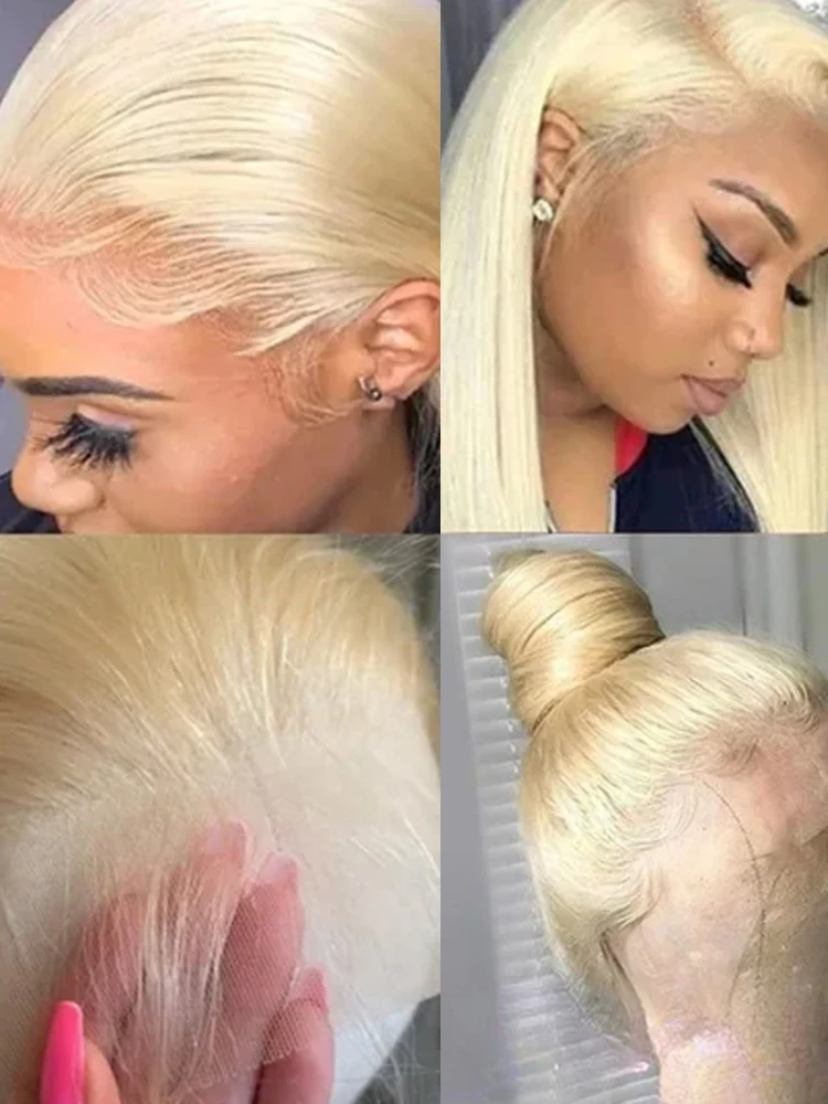 613 Blonde 360 HD Lace Front Human Hair Wigs Pre Plucked Brazilian Straight Human Hair Wig 40 Inch Wigs Human Hair Hd Frontal 13x6 200% Density 13x4 Honey Blonde Lace Font Wigs For Women