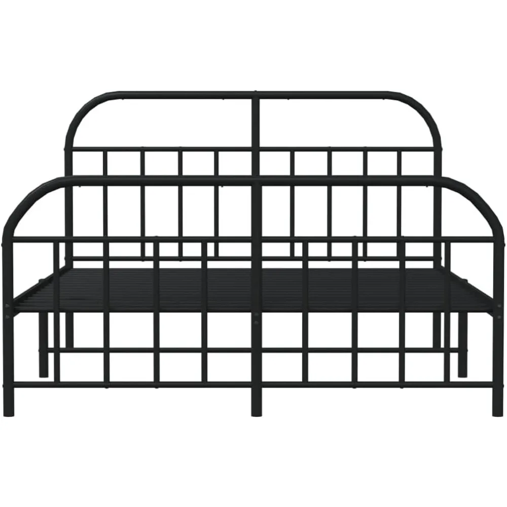 Metall bett rahmen mit Kopfteil und Trittbrett schwarz 72 "x 83.9", Bett rahmen, Bett gestell, Schlafzimmer möbel modernes Design für ein