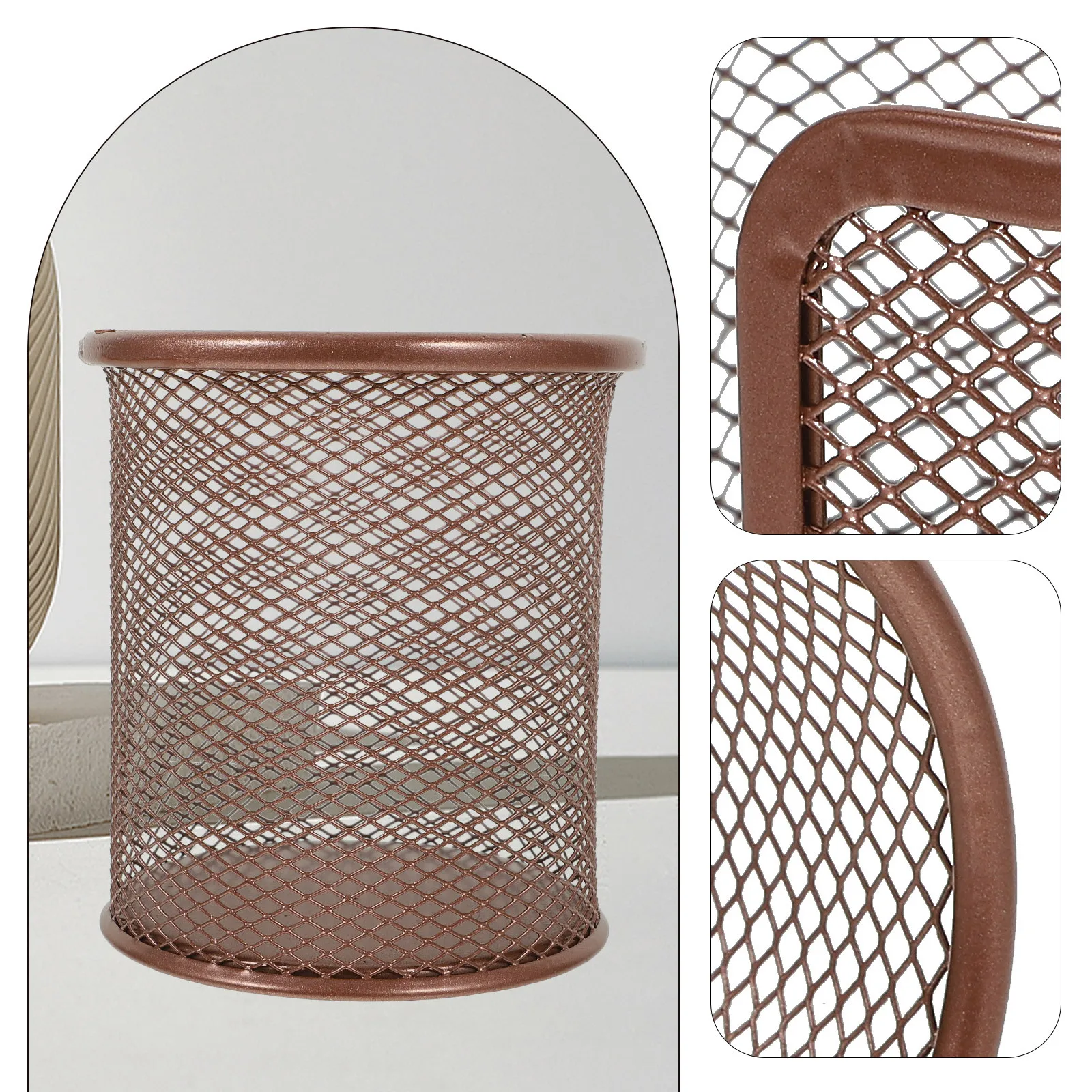 

1 Set Metal Desk Organizer Set Sturdy Non-Slip Desktop Storage For Pens Pencils Makeup Brushes Business Cards Memo Pad Large